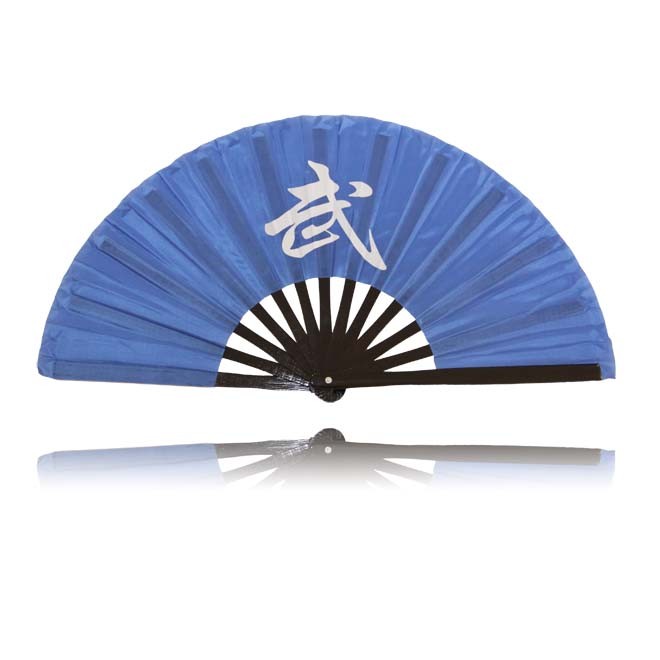 Tai Chi Fächer Blau mit Budo Zeichen