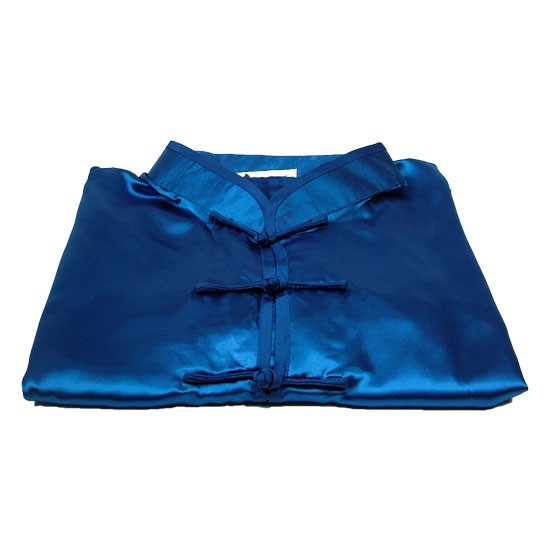 Tai Chi Anzug aus Satin, blau